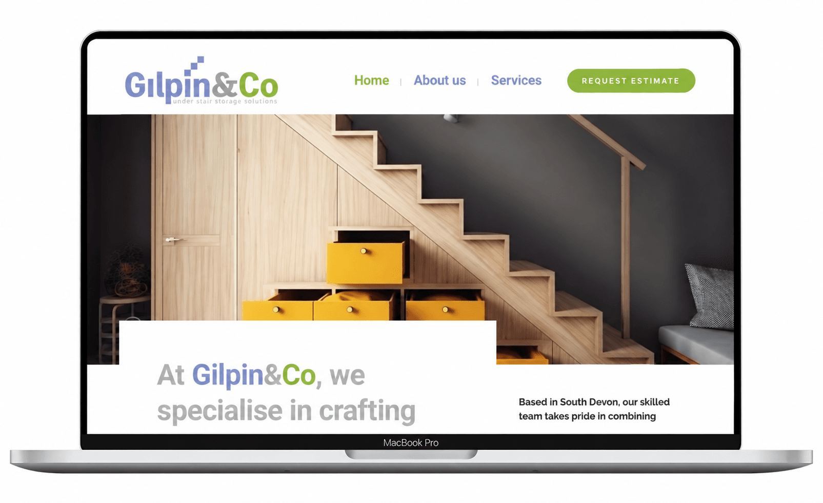 Gilpin & Co website in a laptop frame